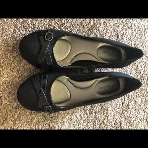 Women’s Kelly & Katie Black Wedges, Size 8.5